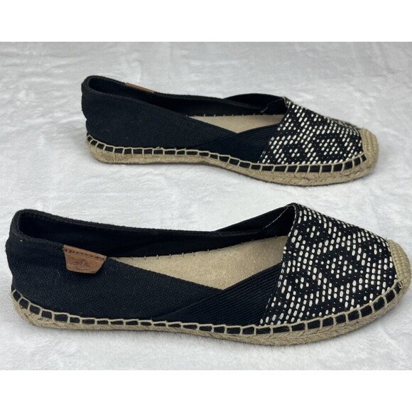 Sperry Women's Espadrille Flat Slip On Shoe Black Tan Size 7 - Picture 3 of 7
